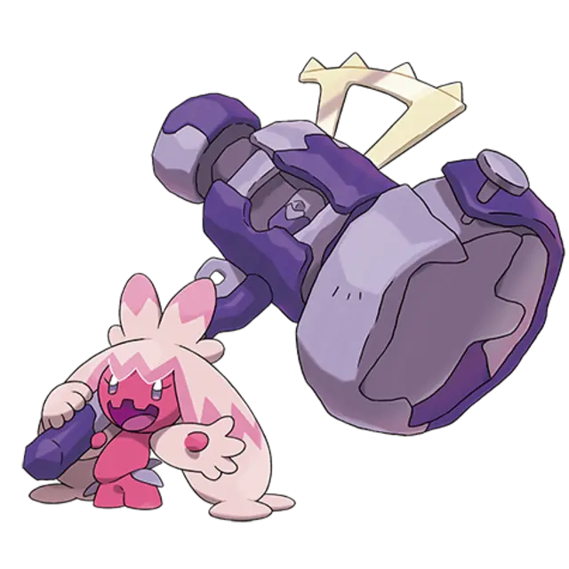 Tinkaton, the Hammer Pokémon — Fairy/Steel-type Pokémon official artwork