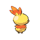 Torchic shiny back-facing sprite from Pokémon Pearl