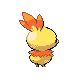 Torchic shiny back-facing sprite from Pokémon SoulSilver