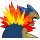 Typhlosion back-facing sprite from Pokémon Pearl