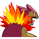Typhlosion shiny back-facing sprite from Pokémon Pearl