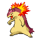 Typhlosion shiny front-facing sprite from Pokémon Pearl
