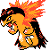 Typhlosion front-facing sprite from Pokémon Silver