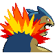 Typhlosion back-facing sprite from Pokémon HeartGold