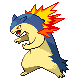 Typhlosion front-facing sprite from Pokémon HeartGold