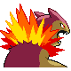 Typhlosion shiny back-facing sprite from Pokémon HeartGold