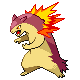 Typhlosion shiny front-facing sprite from Pokémon HeartGold