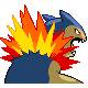 Typhlosion back-facing sprite from Pokémon Platinum