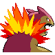 Typhlosion shiny back-facing sprite from Pokémon Platinum