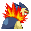 Typhlosion back-facing sprite from Pokémon Ruby