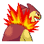 Typhlosion shiny back-facing sprite from Pokémon Ruby