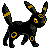 Umbreon front-facing sprite from Pokémon Crystal