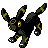 Umbreon front-facing sprite from Pokémon Gold