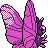 Venomoth back-facing sprite from Pokémon Crystal