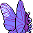 Venomoth shiny back-facing sprite from Pokémon Crystal