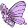 Venomoth front-facing sprite from Pokémon Yellow