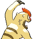 Vigoroth shiny back-facing sprite from Pokémon Diamond