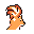 Vulpix back-facing sprite from Pokémon Blue