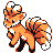 Vulpix front-facing sprite from Pokémon Blue