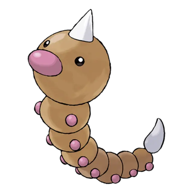 Weedle, the Hairy Bug Pokémon — Bug/Poison-type Pokémon official artwork