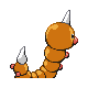 Weedle back-facing sprite from Pokémon Platinum