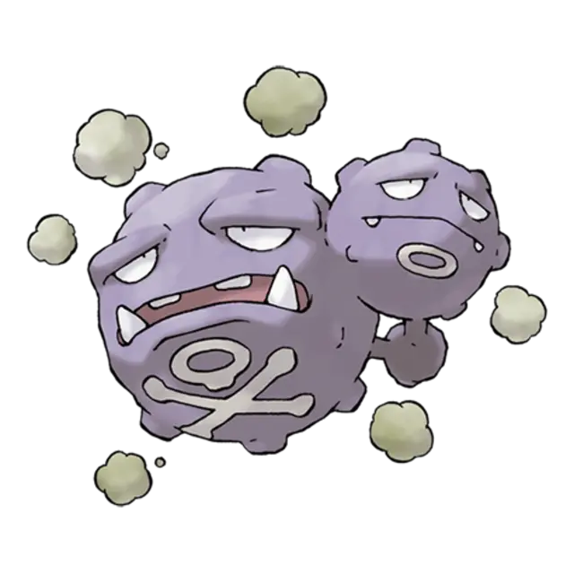 Weezing, the Poison Gas Pokémon — Poison-type Pokémon official artwork