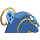 Whiscash back-facing sprite from Pokémon SoulSilver