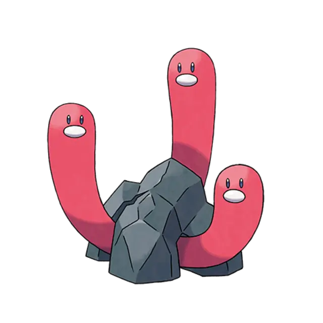 Wugtrio, the Garden Eel Pokémon — Water-type Pokémon official artwork