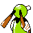 Xatu shiny back-facing sprite from Pokémon Crystal