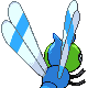 Yanma shiny back-facing sprite from Pokémon Diamond