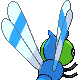 Yanma shiny back-facing sprite from Pokémon HeartGold