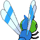 Yanma shiny back-facing sprite from Pokémon Platinum