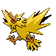Zapdos front-facing sprite from Pokémon Pearl