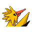 Zapdos shiny back-facing sprite from Pokémon FireRed