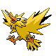 Zapdos front-facing sprite from Pokémon Platinum