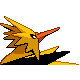 Zapdos shiny back-facing sprite from Pokémon Platinum