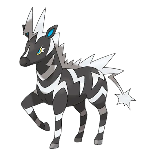 Zebstrika, the Thunderbolt Pokémon — Electric-type Pokémon official artwork