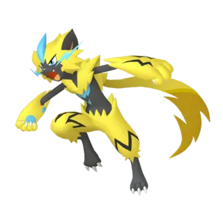 Zeraora front-facing sprite from Mega Dimension