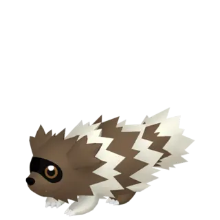 Zigzagoon front-facing sprite from Pokémon Brilliant Diamond