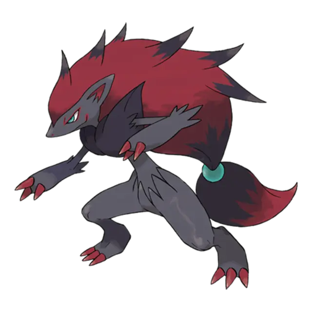 Zoroark, the Illusion Fox Pokémon — Dark-type Pokémon official artwork